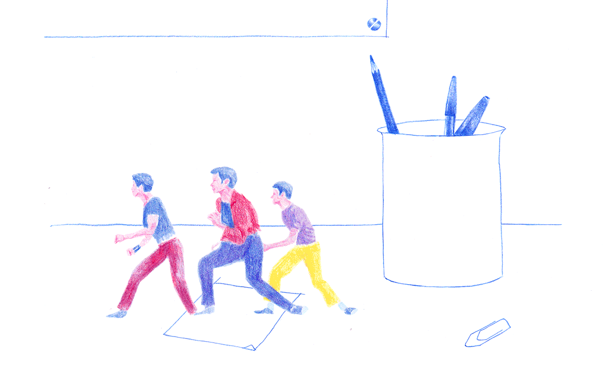 Les danseurs sur le bureua